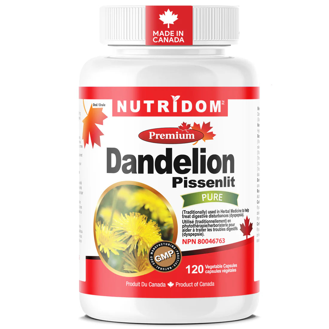 Nutridom Dandelion Root – 120 Capsules