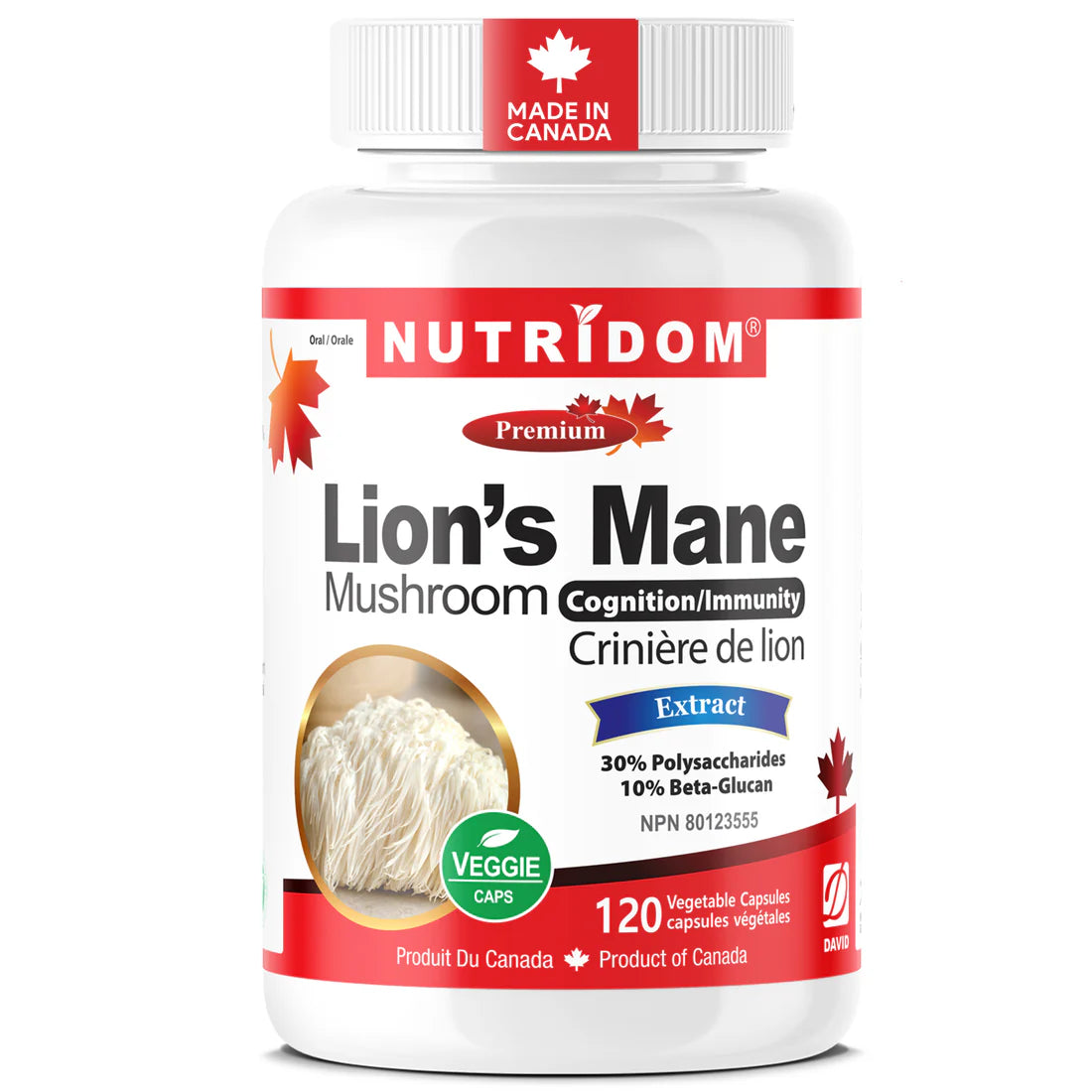 Nutridom Lion's Mane Mushroom – 120 Capsules