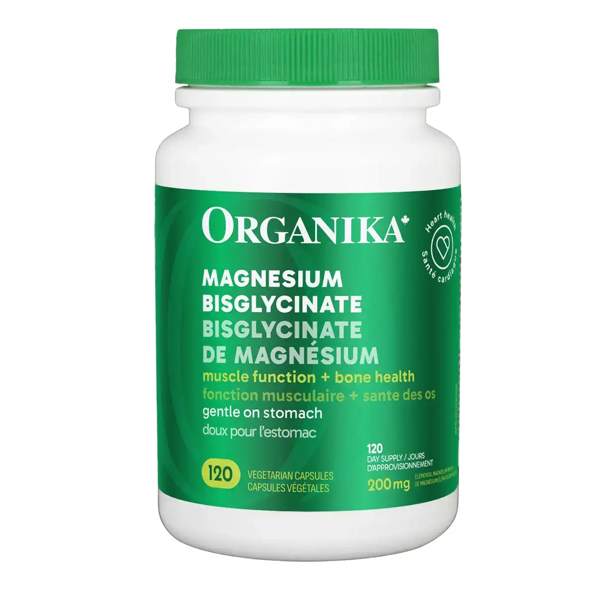 Organika Magnesium Bisglycinate – 120 Veggie Caps