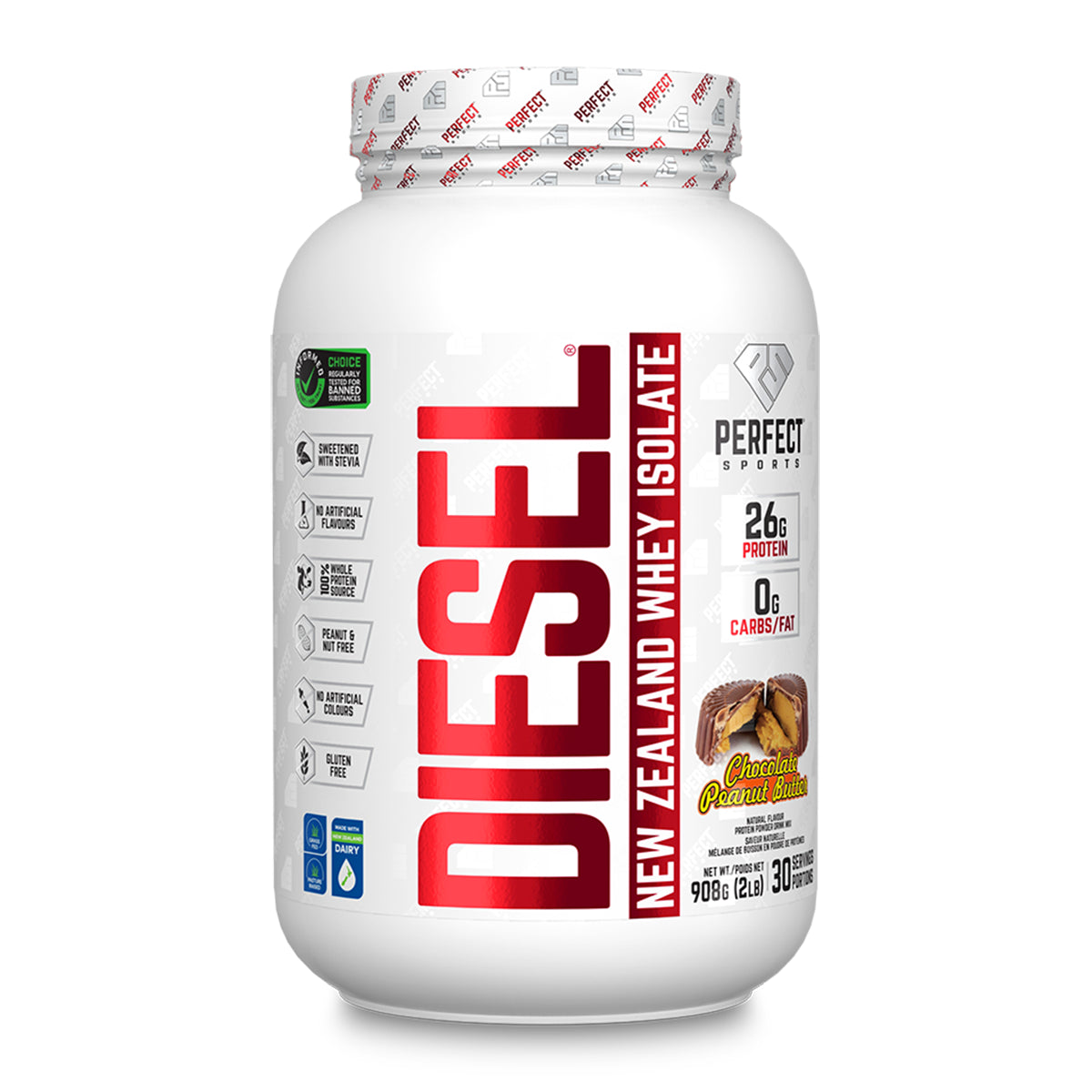 Perfect Sports DIESEL 100% Whey Isolate – 2 lbs | Chocolate Peanut Butter
