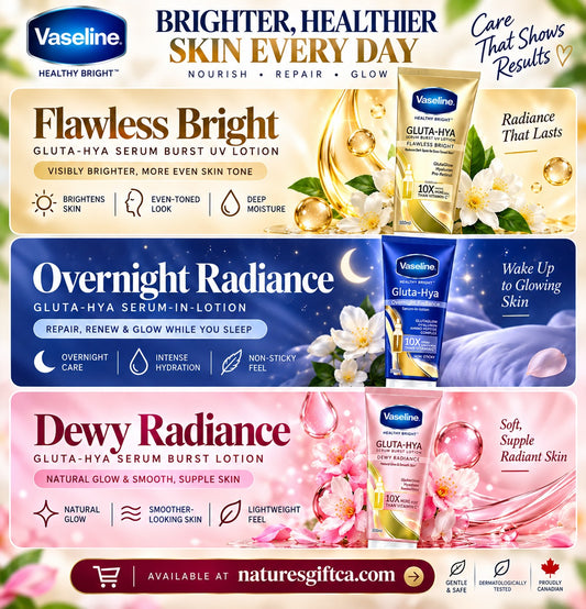 Vaseline Gluta-Hya Bundle – Flawless Bright + Overnight Radiance + Dewy Radiance