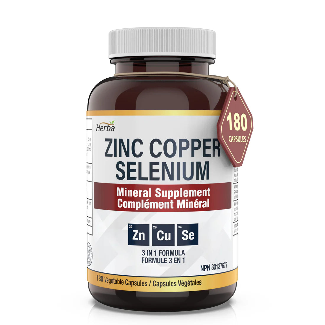 Herba Zinc Copper Selenium Supplement – 180 Capsules
